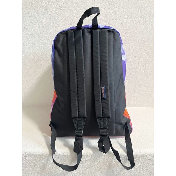 NWT JANSPORT Tie-Dye Superbreak School Backpack Pink Purple Orange Padded - Picture 2 of 10